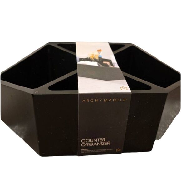 Arch/Mantle Multi-Functional Marble Counter Organizer- Black - Picture 1 of 8